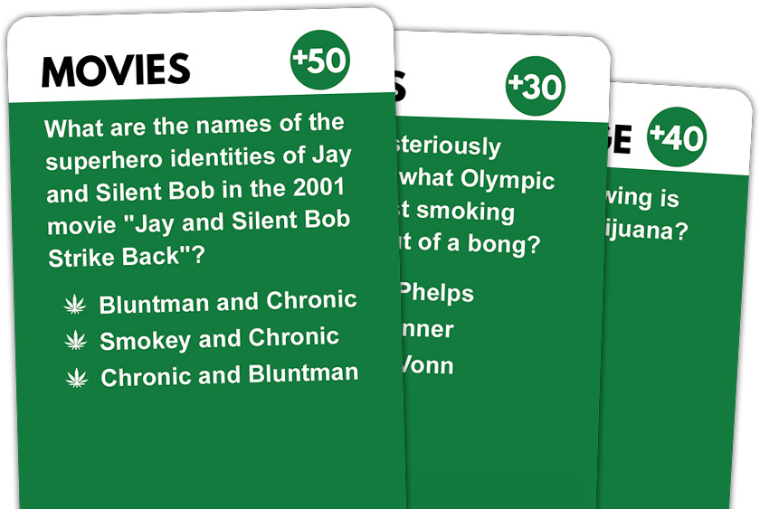 Play Stoner Trivia Race To 420 Card Game Best Weed Game